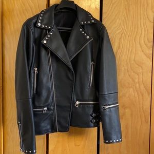 Zara faux leather biker jacket
